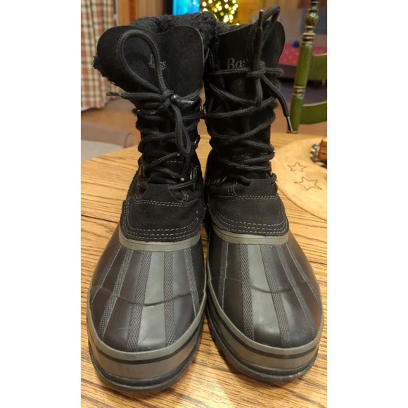Men\'s 11 M BASS Duck Boots Black‎ Suede Leather & Rubber Waterproof Pre-Owned main image 3